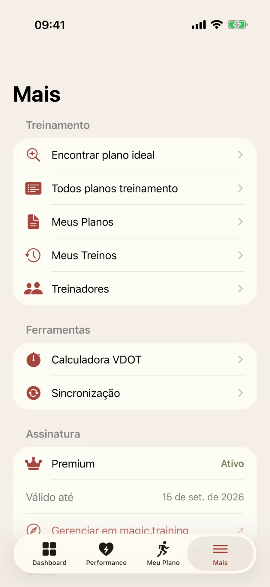 Menu Mais