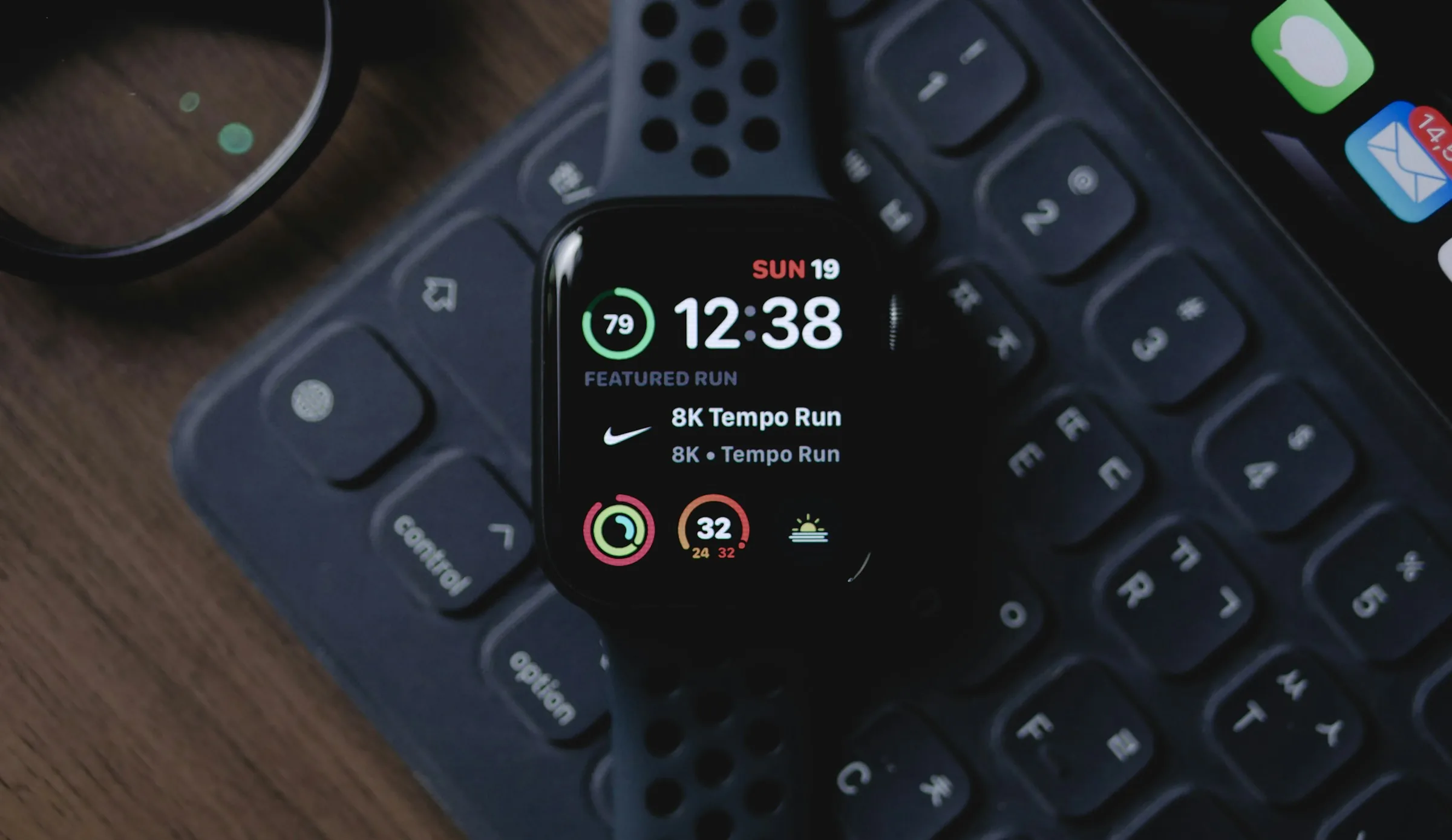 Apple Watch showing a running workout